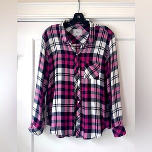 Rails Pink/Black/White Checkered Shirt